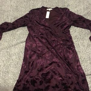 Velvet Floral Wrap Dress